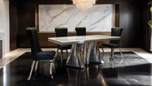 Load image into Gallery viewer, Basilicata 7 Pc Dining Table Set Chrome &amp; Gold 5