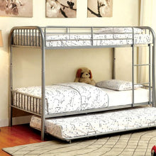 Load image into Gallery viewer, RAINBOW Silver Metal Twin/Twin Bunk Bed