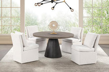Load image into Gallery viewer, Broager 5 Pc Dining Table Set (Light Gray Swivel Chairs)