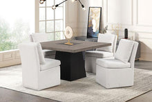 Load image into Gallery viewer, Broager 5 Pc Dining Table Set (White Caster Chairs) Walnut