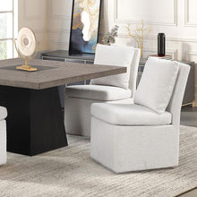 Load image into Gallery viewer, Broager 5 Pc Dining Table Set (White Caster Chairs) Walnut