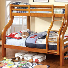 Load image into Gallery viewer, SOLPINE Gray &amp; Oak Twin/Full Bunk Bed