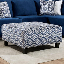 Load image into Gallery viewer, WALDPORT Ottoman, Navy/White