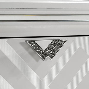 Emmeline Queen Bedroom Set Silver & White