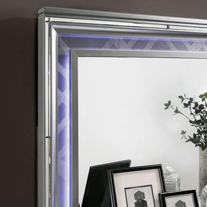 Emmeline Queen Bedroom Set Silver & White