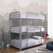 Load image into Gallery viewer, Opal Ii Silver Twin Triple Decker Bed