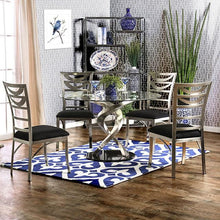 Load image into Gallery viewer, ROXO Silver/Black Round Dining Table