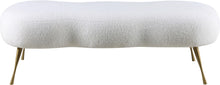Load image into Gallery viewer, Nube White Faux Sheepskin Fur Bench