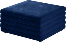 Load image into Gallery viewer, Lorenzo Navy Velvet Ottoman