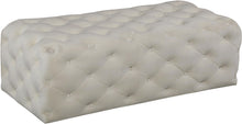 Load image into Gallery viewer, Casey Cream Velvet Ottoman/Bench