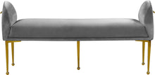 Load image into Gallery viewer, Owen Grey Velvet Bench
