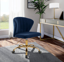 Load image into Gallery viewer, Finley Navy Velvet Office Chair