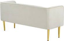 Load image into Gallery viewer, Audrey Cream Velvet Bench