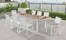 Load image into Gallery viewer, Nizuc White Mesh Waterproof Fabric Outdoor Patio Aluminum Mesh Dining Arm Chair