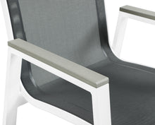 Load image into Gallery viewer, Nizuc Black Mesh Waterproof Fabric Outdoor Patio Aluminum Mesh Dining Arm Chair
