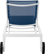 Load image into Gallery viewer, Nizuc Navy Mesh Waterproof Fabric Outdoor Patio Aluminum Mesh Chaise Lounge Chair