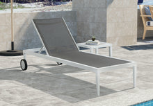 Load image into Gallery viewer, Nizuc Grey Mesh Waterproof Fabric Outdoor Patio Aluminum Mesh Chaise Lounge Chair