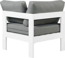Load image into Gallery viewer, Nizuc Grey Waterproof Fabric Outdoor Patio Aluminum Corner Chair