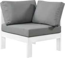 Load image into Gallery viewer, Nizuc Grey Waterproof Fabric Outdoor Patio Aluminum Corner Chair