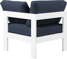 Load image into Gallery viewer, Nizuc Navy Waterproof Fabric Outdoor Patio Aluminum Corner Chair