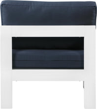 Load image into Gallery viewer, Nizuc Navy Waterproof Fabric Outdoor Patio Aluminum Armless Chair