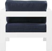 Load image into Gallery viewer, Nizuc Navy Waterproof Fabric Outdoor Patio Aluminum Arm Chair