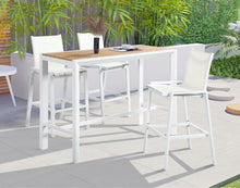 Load image into Gallery viewer, Nizuc Brown manufactured wood Outdoor Patio Aluminum Rectangle Bar Table
