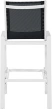 Load image into Gallery viewer, Nizuc Black Mesh Waterproof Fabric Outdoor Patio Aluminum Mesh Barstool