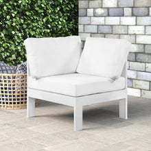 Load image into Gallery viewer, Nizuc White Waterproof Fabric Outdoor Patio Aluminum Corner Chair