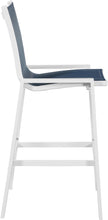 Load image into Gallery viewer, Nizuc Navy Mesh Waterproof Fabric Outdoor Patio Aluminum Mesh Barstool
