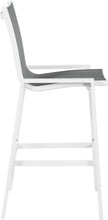 Load image into Gallery viewer, Nizuc Grey Mesh Waterproof Fabric Outdoor Patio Aluminum Mesh Barstool