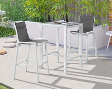 Load image into Gallery viewer, Nizuc Grey Mesh Waterproof Fabric Outdoor Patio Aluminum Mesh Barstool