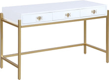 Load image into Gallery viewer, Abigail White / Gold Desk/Console