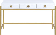 Load image into Gallery viewer, Abigail White / Gold Desk/Console