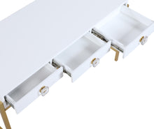 Load image into Gallery viewer, Abigail White / Gold Desk/Console
