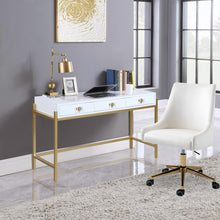 Load image into Gallery viewer, Abigail White / Gold Desk/Console