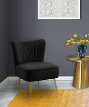 Load image into Gallery viewer, Tess Black Velvet Accent Chair