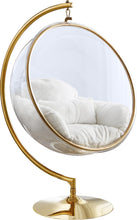 Load image into Gallery viewer, Luna White Faux Fur Acrylic Swing Accent Chair