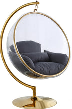 Load image into Gallery viewer, Luna Grey Fabric Acrylic Swing Bubble Accent Chair (2 Boxes)