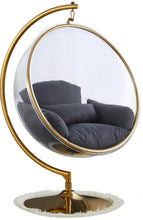 Load image into Gallery viewer, Luna Grey Fabric Acrylic Swing Bubble Accent Chair (2 Boxes)