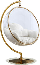 Load image into Gallery viewer, Luna White Faux Fur Acrylic Swing Accent Chair