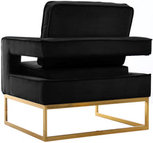 Load image into Gallery viewer, Noah Black Velvet Accent Chair