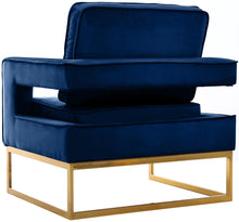 Load image into Gallery viewer, Noah Navy Velvet Accent Chair