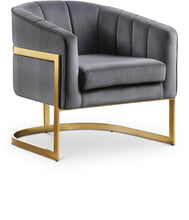 Load image into Gallery viewer, Carter Grey Velvet Accent Chair