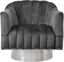 Load image into Gallery viewer, Farrah Grey Velvet Accent Chair