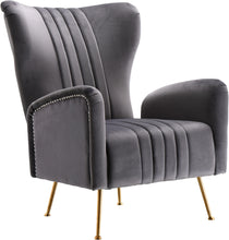Load image into Gallery viewer, Opera Grey Velvet Accent Chair