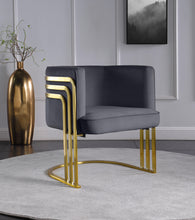 Load image into Gallery viewer, Rays Grey Velvet Accent Chair