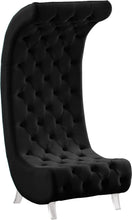 Load image into Gallery viewer, Crescent Black Velvet Accent Chair