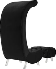 Load image into Gallery viewer, Crescent Black Velvet Accent Chair