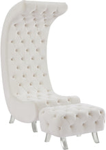 Load image into Gallery viewer, Crescent Cream Velvet Ottoman